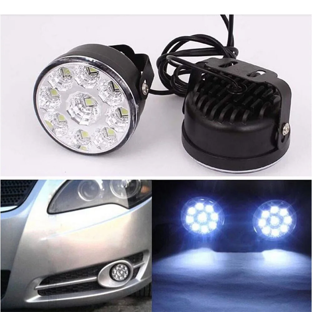 2Pcs 9LED DRL Round Car Fog Lamp 12v White Driving Daytime Running Lights LED Super bright Head Light Applicable to all models
2Pcs 9LED DRL Round Car Fog Lamp 12v White Driving Daytime Running Lights LED Super bright Head Light Applicable to all models
