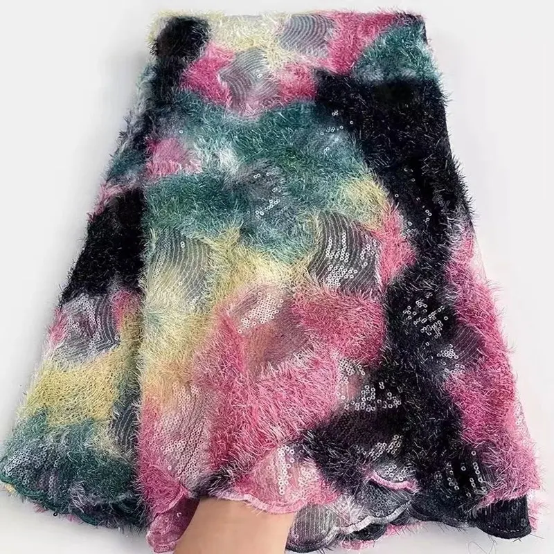 Soft Multicolors French net Lace 5 yards African Tulle Mesh Fabric with Furs Sequins Not Fall Off Nigerian Occasional Wear
Soft Multicolors French net Lace 5 yards African Tulle Mesh Fabric with Furs Sequins Not Fall Off Nigerian Occasional Wear