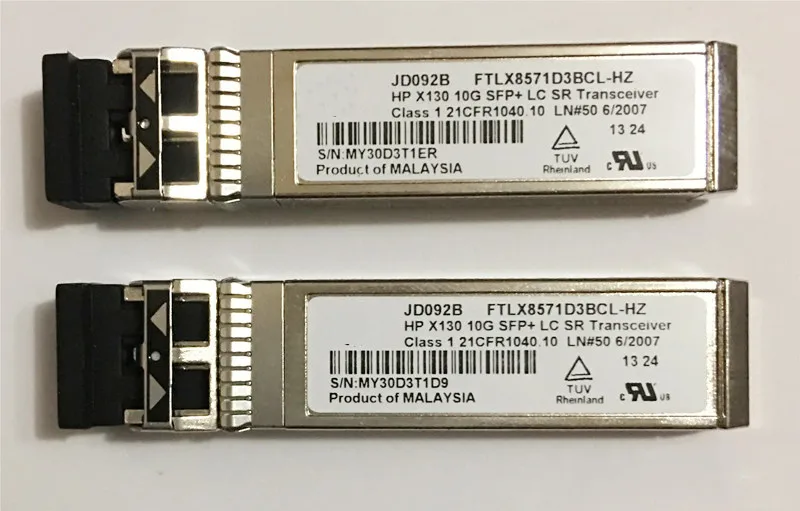 100% New in BOX 1 year warranty JD092B X130 SR SFP+ 500M 850NM 10GB LC fiber optic module
100% New in BOX 1 year warranty JD092B X130 SR SFP+ 500M 850NM 10GB LC fiber optic module
