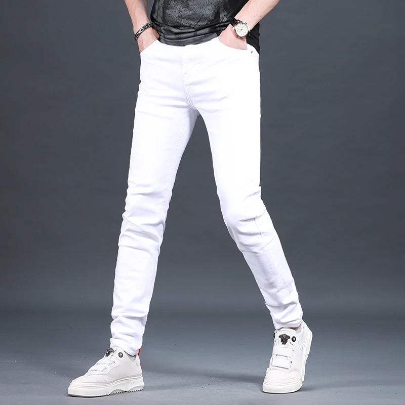 Summer White Jeans Men Korean Style Casual Lightweight Cotton Slim Fit Denim Pants
Summer White Jeans Men Korean Style Casual Lightweight Cotton Slim Fit Denim Pants