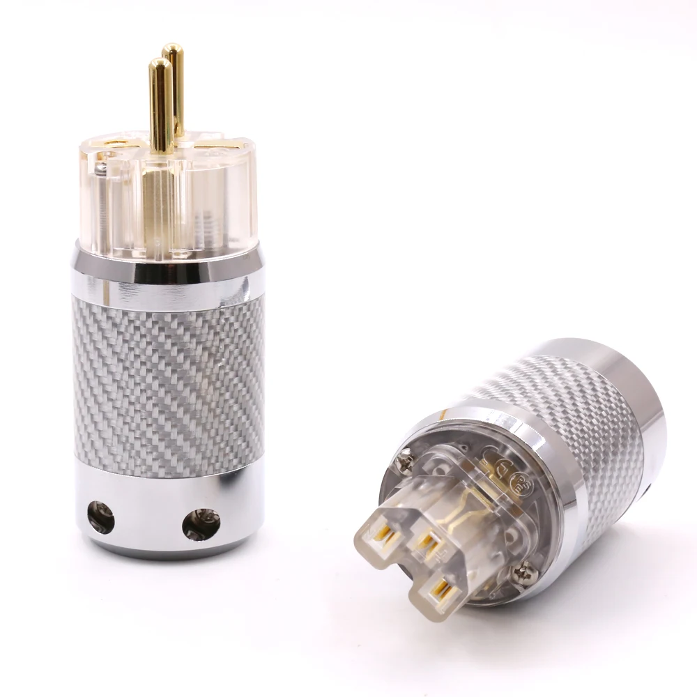 Pair Carbon Fiber Gold Plated EU Schuko Power Plug Connector+IEC Plug Connector hifi audio
Pair Carbon Fiber Gold Plated EU Schuko Power Plug Connector+IEC Plug Connector hifi audio