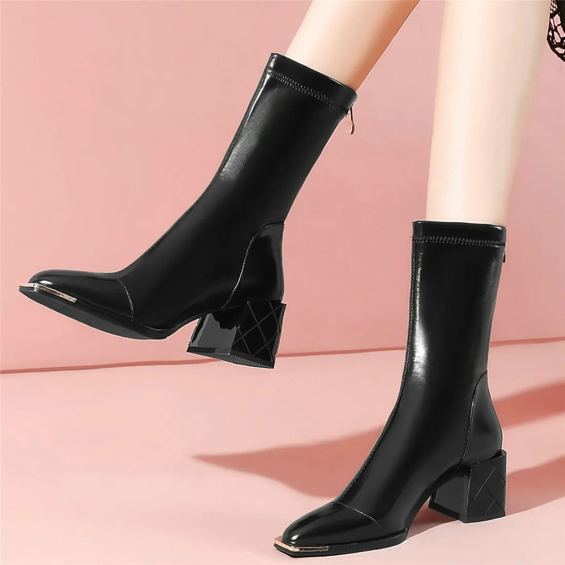 Women Genuine Leather Chunky High Heel Motorcycle Boots Female High Top Winter Warm Round Toe Platform Pumps Shoes Casual Shoes
Women Genuine Leather Chunky High Heel Motorcycle Boots Female High Top Winter Warm Round Toe Platform Pumps Shoes Casual Shoes