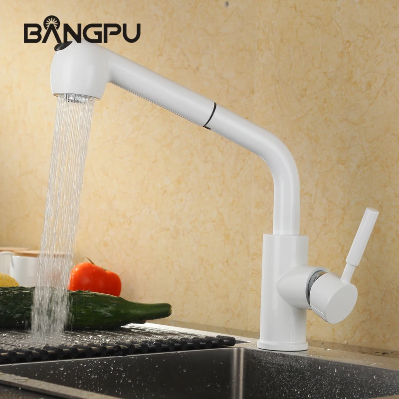 BANGPU Kitchen Pull Out Faucet White Kitchen Faucet Pull Down Sink Faucet Kitchen 1 Hole Tap Single Handle Faucet Deck Mounted
BANGPU Kitchen Pull Out Faucet White Kitchen Faucet Pull Down Sink Faucet Kitchen 1 Hole Tap Single Handle Faucet Deck Mounted