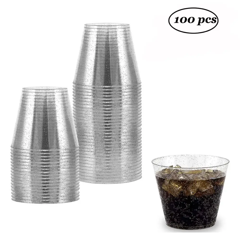 100 Glitter Plastic Cups - 9 Oz Clear Disposable Plastic Cups -Premium Silver Glitter Cups Disposable Wedding Cups Party Cup
100 Glitter Plastic Cups - 9 Oz Clear Disposable Plastic Cups -Premium Silver Glitter Cups Disposable Wedding Cups Party Cup