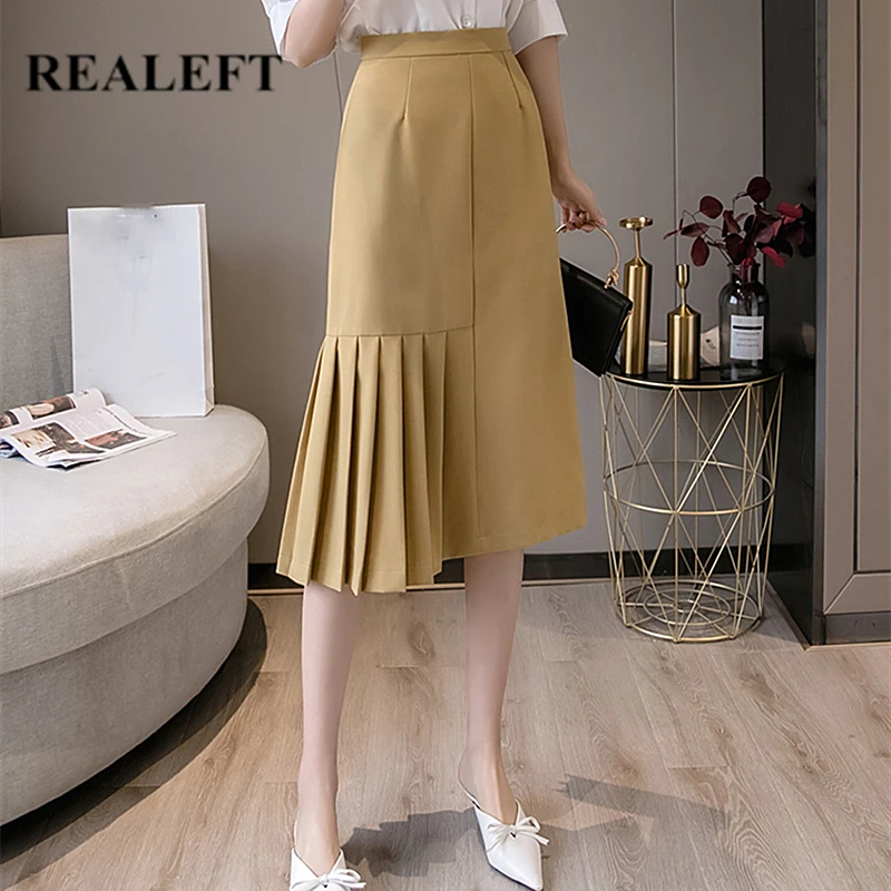 REALEFT Office Lady Skirts 2021 New Spring Women Midi Pleated Skirts Elegant Korean Style High Waist Wrap A-Line Skirts Female
REALEFT Office Lady Skirts 2021 New Spring Women Midi Pleated Skirts Elegant Korean Style High Waist Wrap A-Line Skirts Female