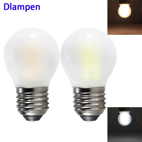 Lampara G45 E27 Led Filament Bulb Dimmable 110v 220V 4W 6W Dimmer Frosted Glass Shell Light Home Room E 27 Candle Edison Lamp