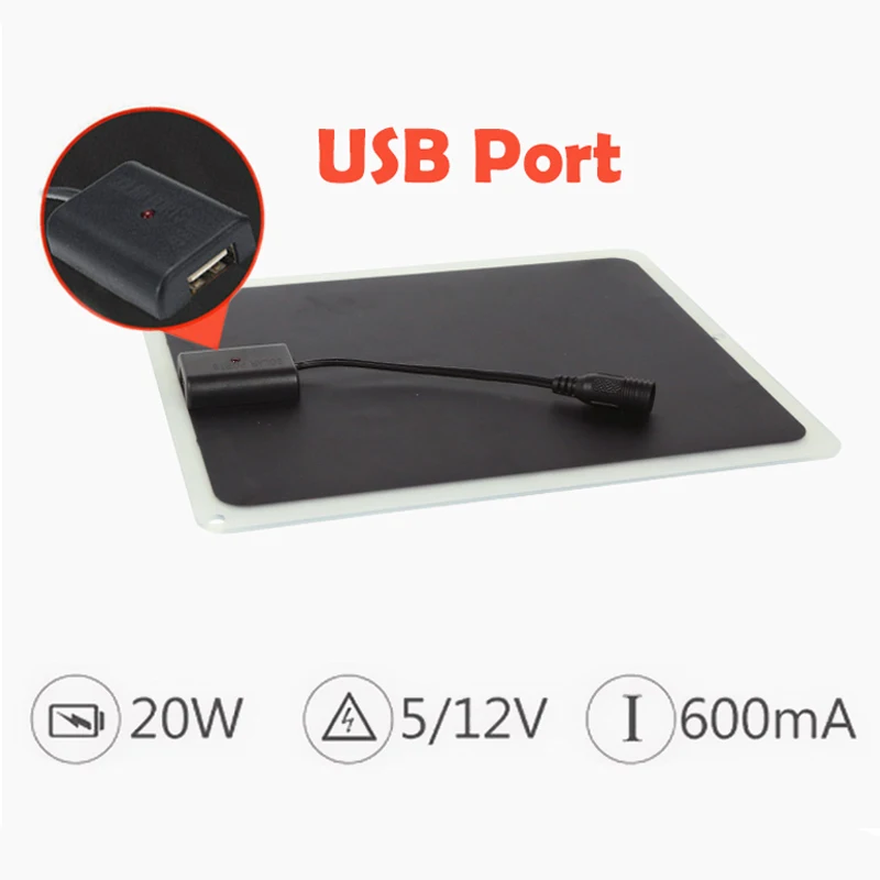 20W Solar Panel USB Mobile Phone Outdoor Emergency Charger for Boat Car Home Camping
20W Solar Panel USB Mobile Phone Outdoor Emergency Charger for Boat Car Home Camping