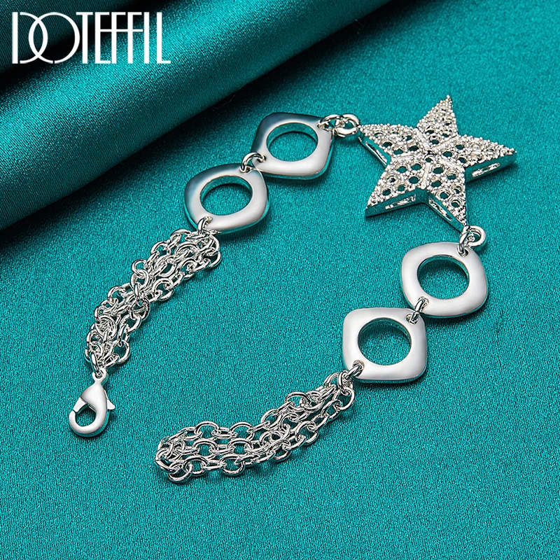 DOTEFFIL 925 Sterling Silver Hollow Star Bracelet Many Chain For Women Wedding Engagement Party Charm Jewelry
DOTEFFIL 925 Sterling Silver Hollow Star Bracelet Many Chain For Women Wedding Engagement Party Charm Jewelry
