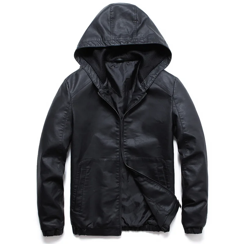 Spring Leather Jacket Men Hooded Black Motorcycle Biker Leather Jacket Coat Autumn Casual Windbreaker PU Jacket Male
Spring Leather Jacket Men Hooded Black Motorcycle Biker Leather Jacket Coat Autumn Casual Windbreaker PU Jacket Male
