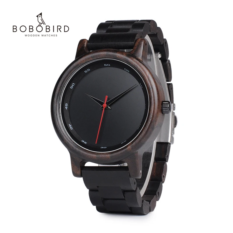 BOBO BIRD Men Watches Top Luxury Ebony Wooden Quartz Wristwatch Handmade Custom Logo Pattern Relogio Masculino
BOBO BIRD Men Watches Top Luxury Ebony Wooden Quartz Wristwatch Handmade Custom Logo Pattern Relogio Masculino