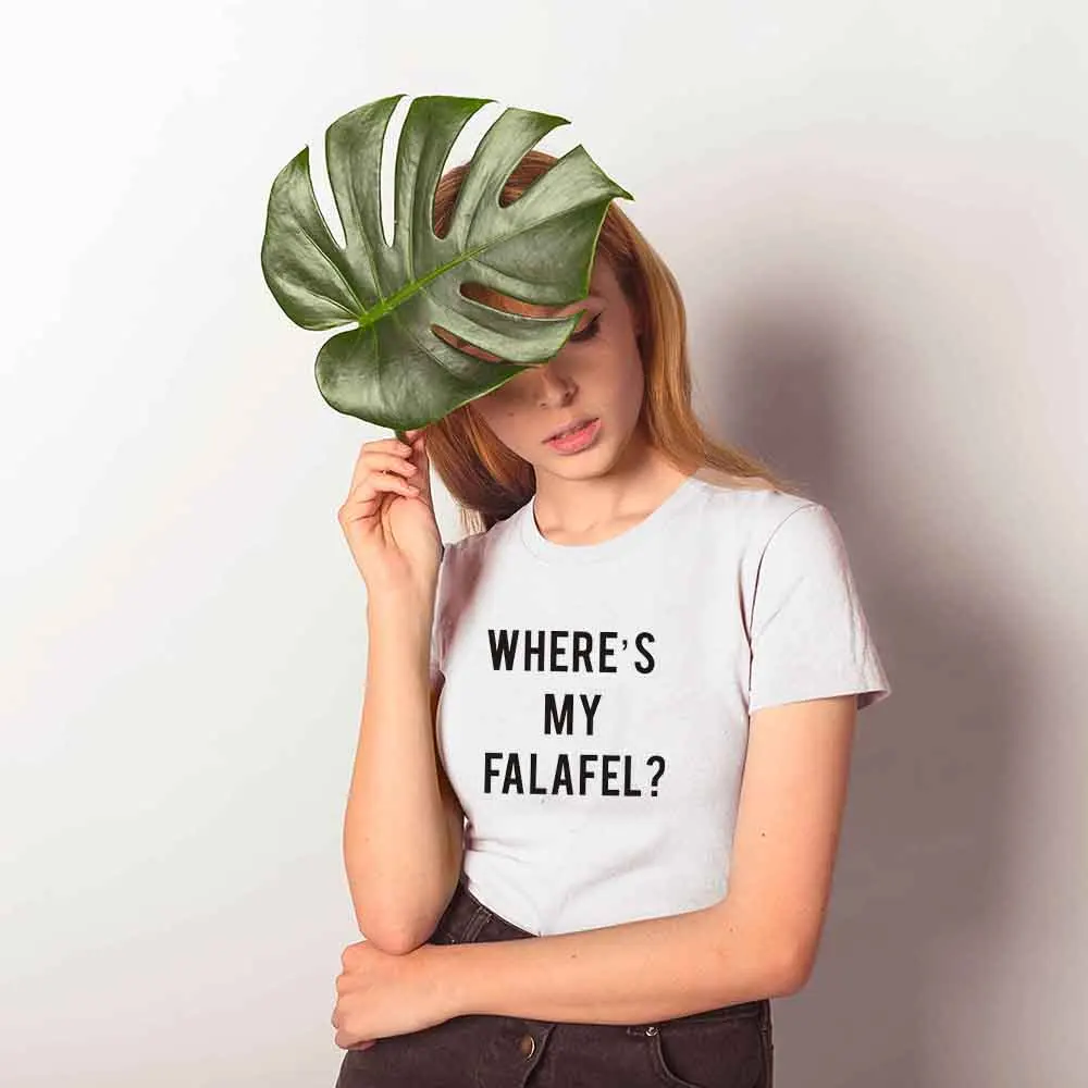 WHERE'S MY FALAFEL Letters Women T shirt Cotton Casual Funny tshirts For Lady Top Tee Hipster Tumblr Black White Gray
WHERE'S MY FALAFEL Letters Women T shirt Cotton Casual Funny tshirts For Lady Top Tee Hipster Tumblr Black White Gray