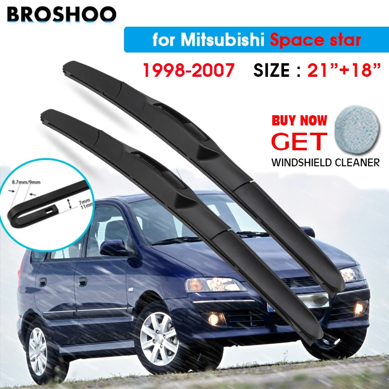 Car Wiper Blade For Mitsubishi Space star 21"+18" 1998-2007 Auto Windscreen Windshield Wipers Blades Window Fit U Hook Arms
Car Wiper Blade For Mitsubishi Space star 21"+18" 1998-2007 Auto Windscreen Windshield Wipers Blades Window Fit U Hook Arms