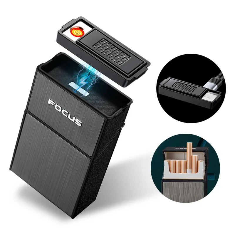 Focus Upgrate Cigarette Case With Magnetic Split Lighter Holder Waterproof Cigarette Box USB Rechargeable Electric Lighter FD070
Focus Upgrate Cigarette Case With Magnetic Split Lighter Holder Waterproof Cigarette Box USB Rechargeable Electric Lighter FD070