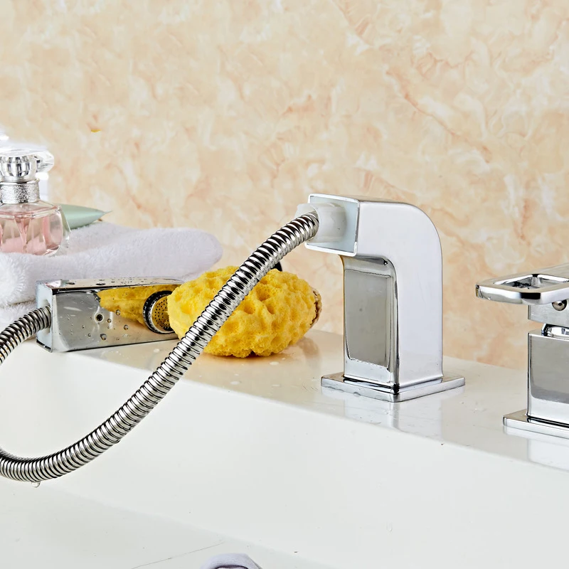 Bathroom Basin Faucets Pull Out Sink Mixer Faucets Chrome Brass Modern Washbasin Faucets
Bathroom Basin Faucets Pull Out Sink Mixer Faucets Chrome Brass Modern Washbasin Faucets