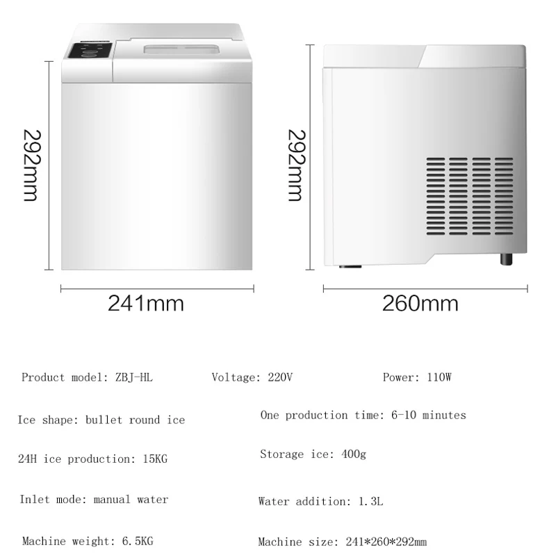 Commercial Fully Automatic Bullet Round Shape Ice Machine High Quality Small Ice Maker
Commercial Fully Automatic Bullet Round Shape Ice Machine High Quality Small Ice Maker