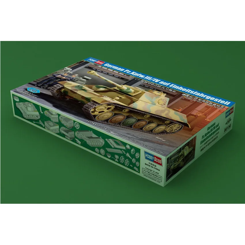 HobbyBoss масштаб 1/35, немецкий Pz.Kpfw.III/IV auf Ein Софияfahrgestell Танк, военная пластиковая сборная модель # 80150 
HobbyBoss масштаб 1/35, немецкий Pz.Kpfw.III/IV auf Ein Софияfahrgestell Танк, военная пластиковая сборная модель # 80150