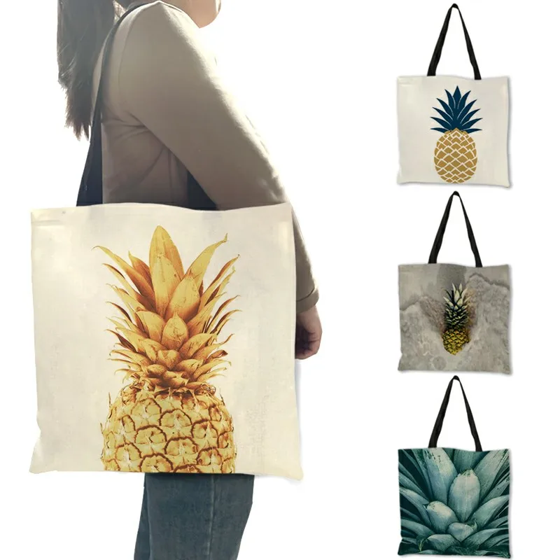 Personalized Pineapple Pattern Tote Bags For Women Eco Linen Reusable Shopping Bags Travel Beach Bag Dropshipping
Personalized Pineapple Pattern Tote Bags For Women Eco Linen Reusable Shopping Bags Travel Beach Bag Dropshipping