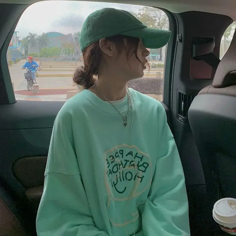 2022 spring autumn T-shirt women new kawaii lake green letter print student Korean loose cool oversize long-sleeved top trend
2022 spring autumn T-shirt women new kawaii lake green letter print student Korean loose cool oversize long-sleeved top trend