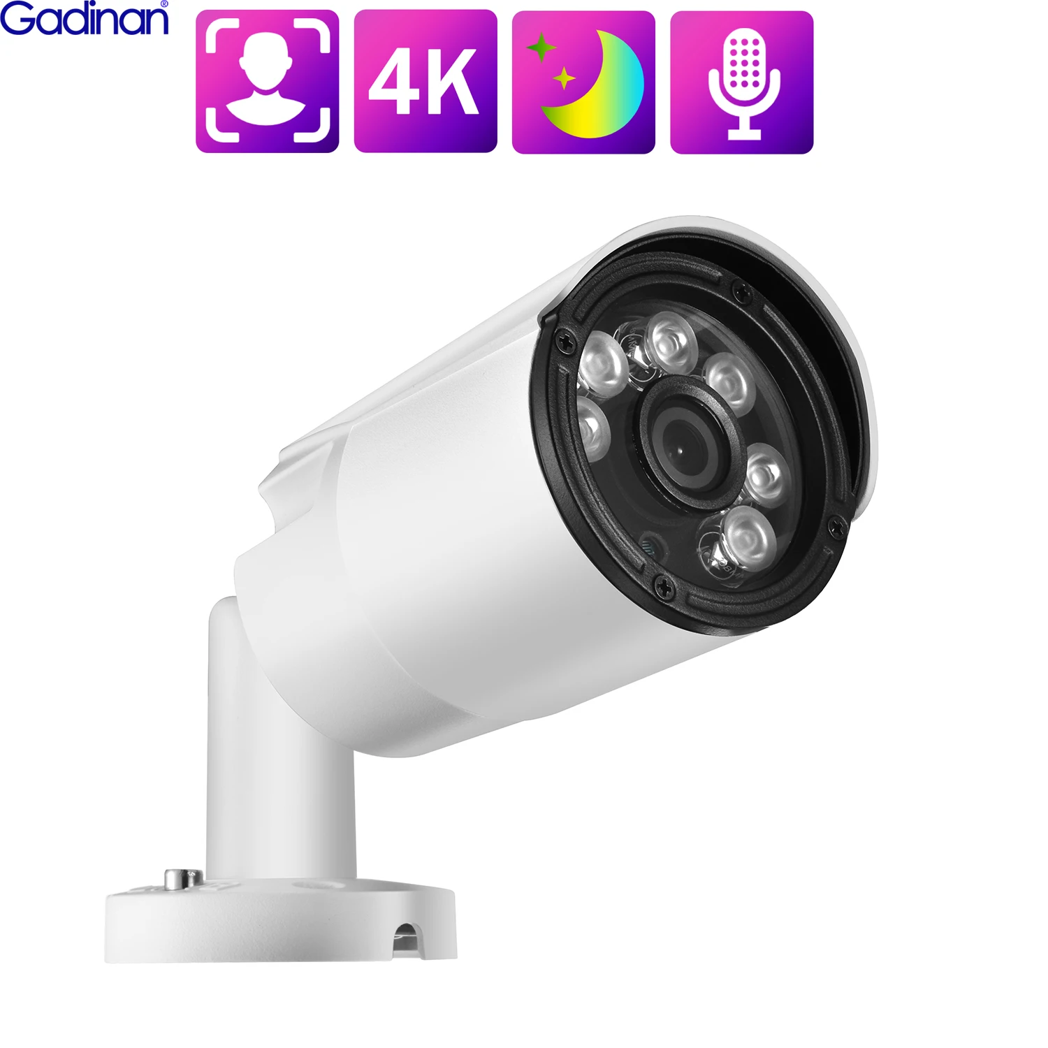 Gadinan 8MP Colorful Night Vision Face Detect Security IP Camera 4K CCTV Bullet Audio Outdoor Video Surveillance Waterproof Cam
Gadinan 8MP Colorful Night Vision Face Detect Security IP Camera 4K CCTV Bullet Audio Outdoor Video Surveillance Waterproof Cam