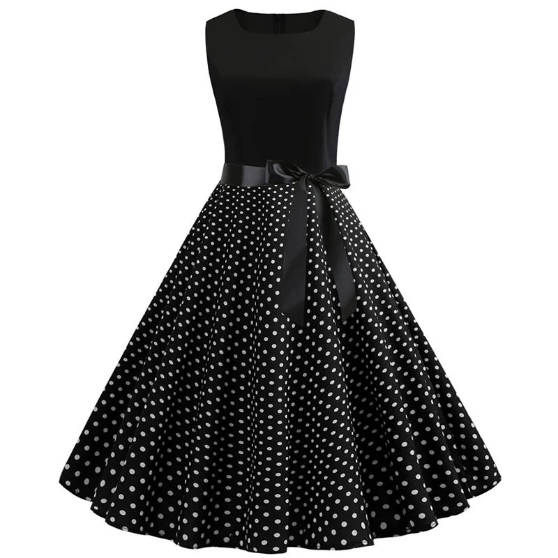 Black White Polka Dot Summer Dress Women Vintage 50s 60s Robe Party Office Dresses
Black White Polka Dot Summer Dress Women Vintage 50s 60s Robe Party Office Dresses