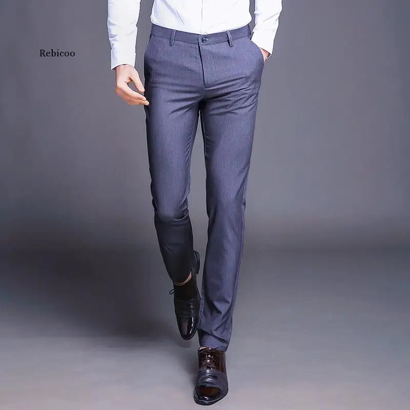 Men Business Trousers Casual Straight-Box Suit Trouser Mens Trousers Leisure Men Clothing New
Men Business Trousers Casual Straight-Box Suit Trouser Mens Trousers Leisure Men Clothing New