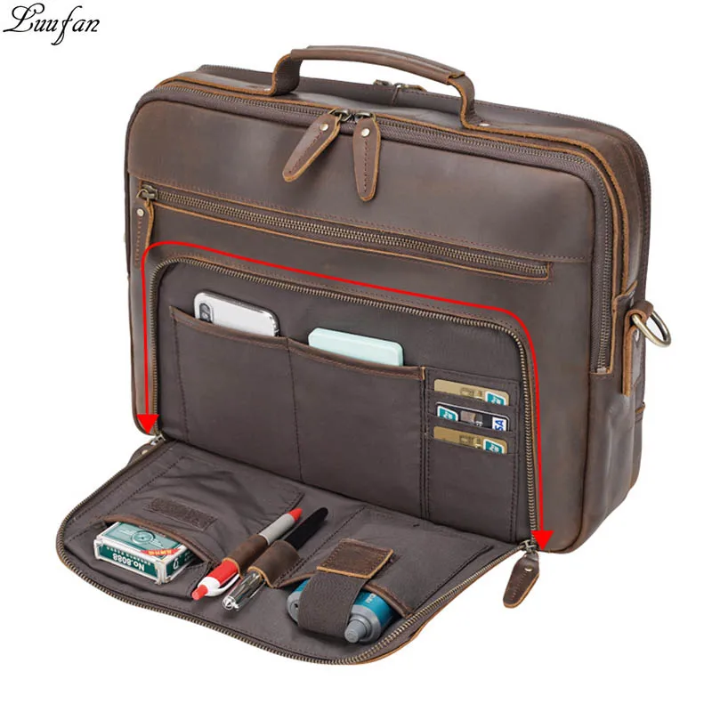 Luufan Genuine Leather Business Briefcase For man 15.6" Laptop Handbag Man Travel Bag Cowhide Male Briefcase Leather Men bag
Luufan Genuine Leather Business Briefcase For man 15.6" Laptop Handbag Man Travel Bag Cowhide Male Briefcase Leather Men bag