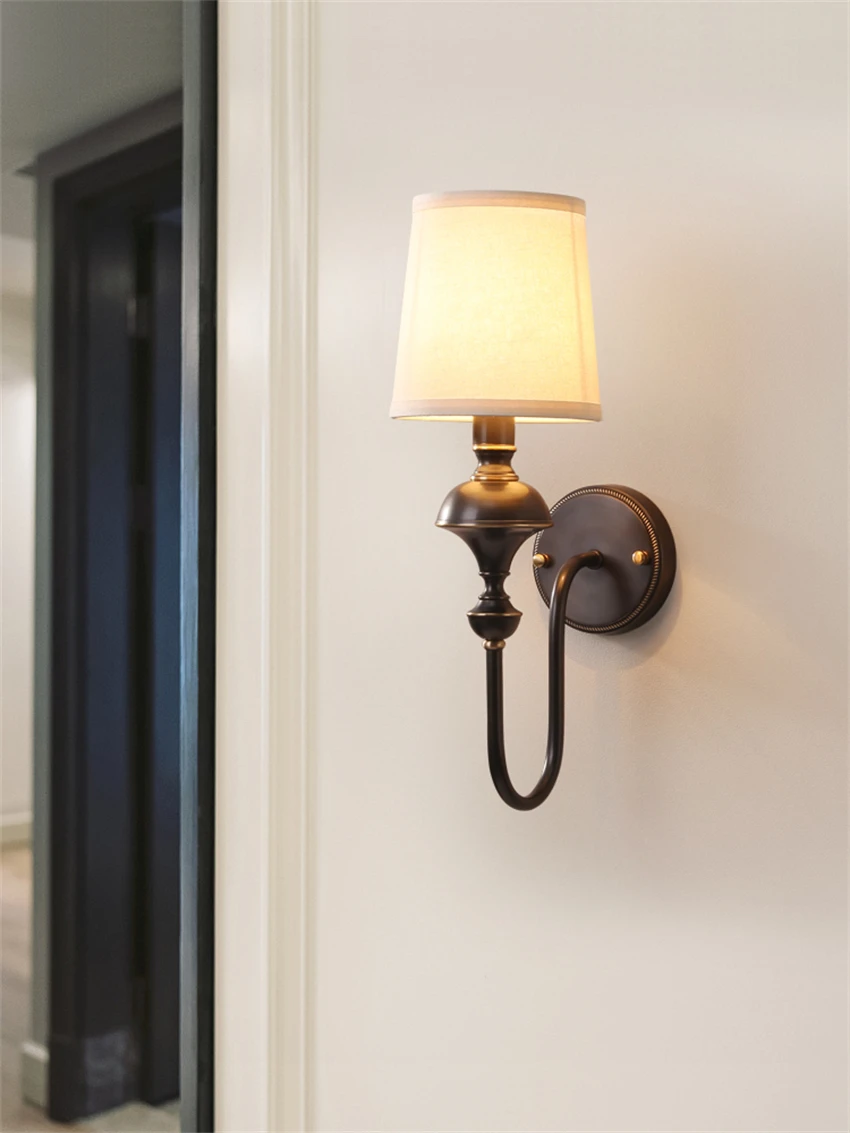 All copper black gold fabric wall lamps American living room lamp bedroom bedside aisle lighting decorative wall sconces lights
All copper black gold fabric wall lamps American living room lamp bedroom bedside aisle lighting decorative wall sconces lights