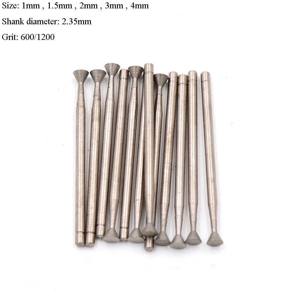 10PCS 1-4mm Diamond Burr Grinding Bit 3/32'' Shank 600 1200 Grit for Engraving Rotary
10PCS 1-4mm Diamond Burr Grinding Bit 3/32'' Shank 600 1200 Grit for Engraving Rotary