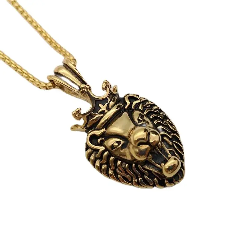 Crown lion pendant necklace Plated 316L stainless steel animal roaring lion charm necklace men jewelry hip hop necklace
Crown lion pendant necklace Plated 316L stainless steel animal roaring lion charm necklace men jewelry hip hop necklace