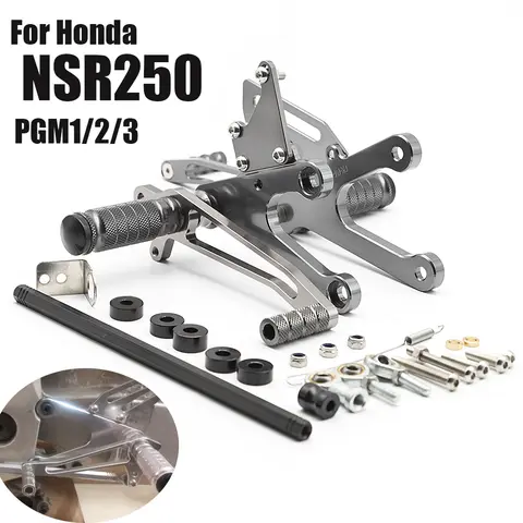 For Honda NSR250 MC21 PGM1 PGM2 PGM3 1990-1993 MC28 PGM4 1994-1997 Motorcycle Footpeg Rearset Rear Set Foot Peg Pedal Footrest
