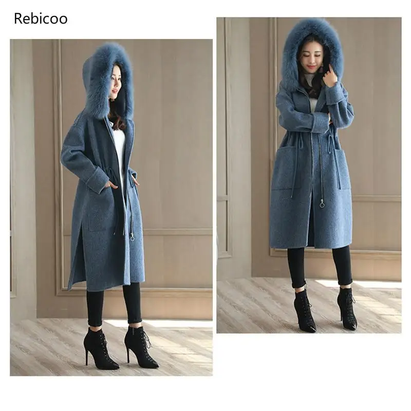 Women woolen coat winter jacket ladies woolen coat women hooded fur collar long fashion loose coat female winter wool coat
Women woolen coat winter jacket ladies woolen coat women hooded fur collar long fashion loose coat female winter wool coat