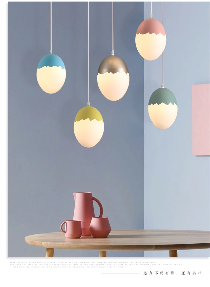 Goose Egg Shell Lamps Nordic Creative Pendant Lights Restaurant Bar Modern Simple Macaron Bedroom Modern LED Light Fixtures
Goose Egg Shell Lamps Nordic Creative Pendant Lights Restaurant Bar Modern Simple Macaron Bedroom Modern LED Light Fixtures