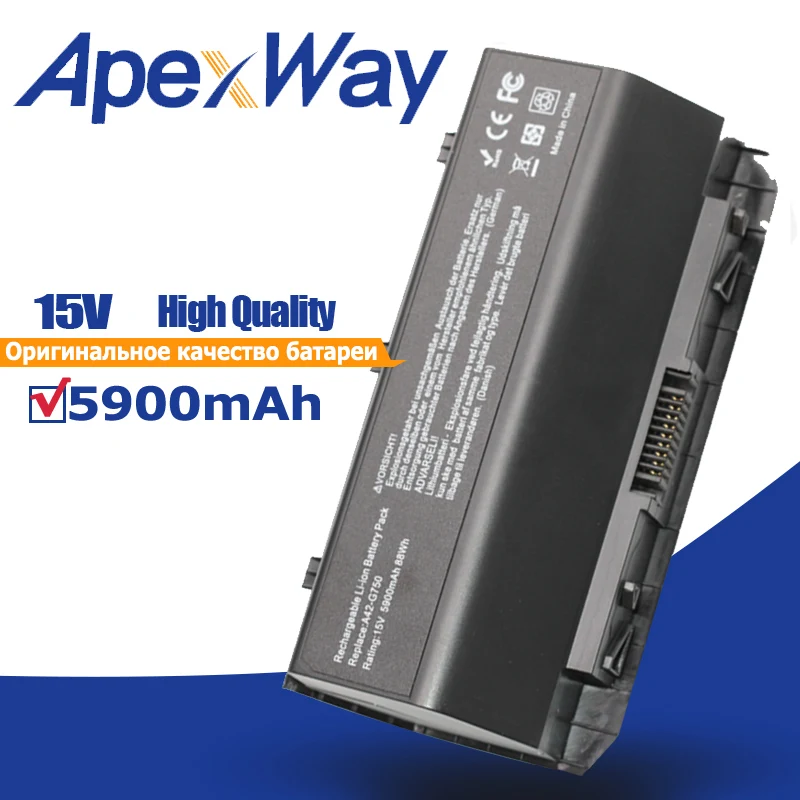 ApexWay 15 в 88 Втч A42-g750 Аккумулятор для ноутбука Asus G750J G750JH G750JM G750JS G750JW G750JX G750JZ CFX70 CFX70J
ApexWay 15 в 88 Втч A42-g750 Аккумулятор для ноутбука Asus G750J G750JH G750JM G750JS G750JW G750JX G750JZ CFX70 CFX70J