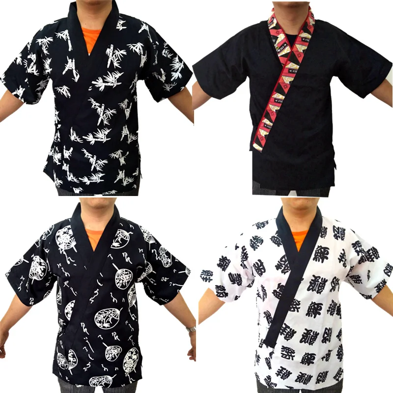 2020 Sushi Restaurant Work Wear Chef Uniforms Food Service Print Short sleeve Japanese Style Kitchen Cook Jacket Clothing
2020 Sushi Restaurant Work Wear Chef Uniforms Food Service Print Short sleeve Japanese Style Kitchen Cook Jacket Clothing