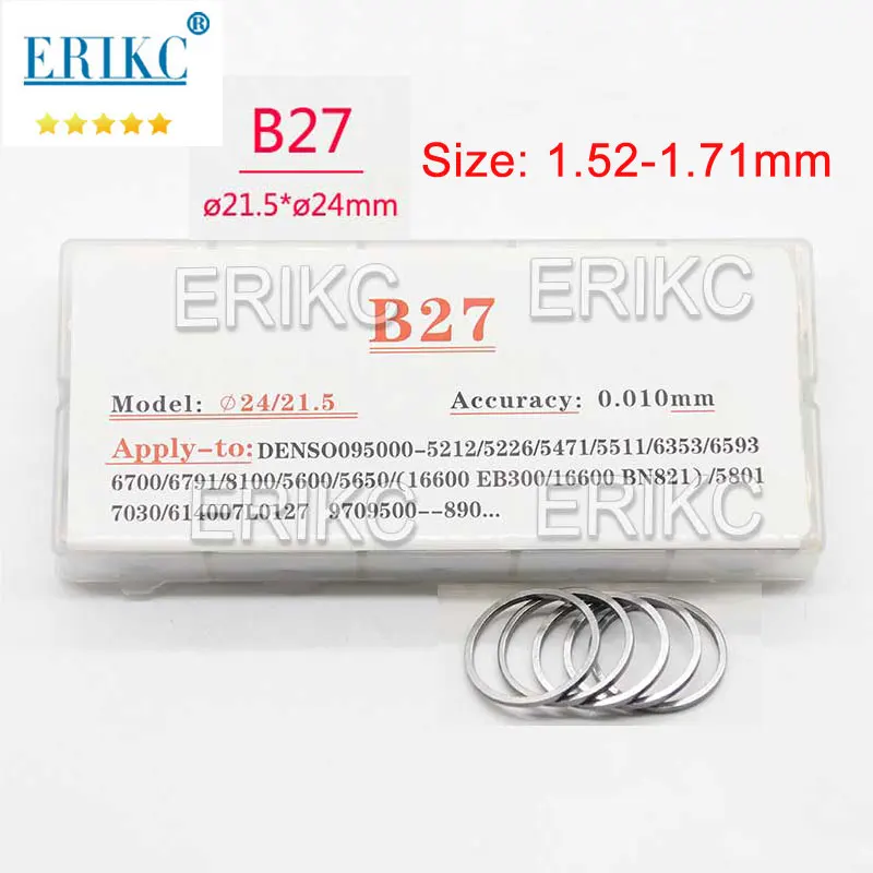 B27 Shims Auto Engine Common Rail Injector Repair Washers B27 1.52-1.71mm Diesel Nozzle Adjusting Gasket for DENSO Sprayer
B27 Shims Auto Engine Common Rail Injector Repair Washers B27 1.52-1.71mm Diesel Nozzle Adjusting Gasket for DENSO Sprayer