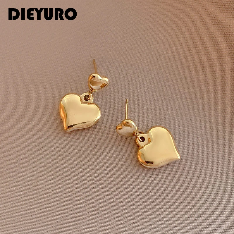 DIEYURO 316L Stainless Steel Gold Color Love Heart Pendant Drop Earrings For Women Sweet Romantic Waterproof Ear Jewelry Gift
DIEYURO 316L Stainless Steel Gold Color Love Heart Pendant Drop Earrings For Women Sweet Romantic Waterproof Ear Jewelry Gift
