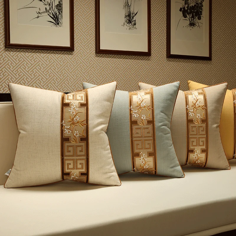 New Chinese Style Plum Blossom Cushion Covers Flower Embroidered Waist Pillow Cases High-grade Solid Cotton Linen Pillowcover
New Chinese Style Plum Blossom Cushion Covers Flower Embroidered Waist Pillow Cases High-grade Solid Cotton Linen Pillowcover