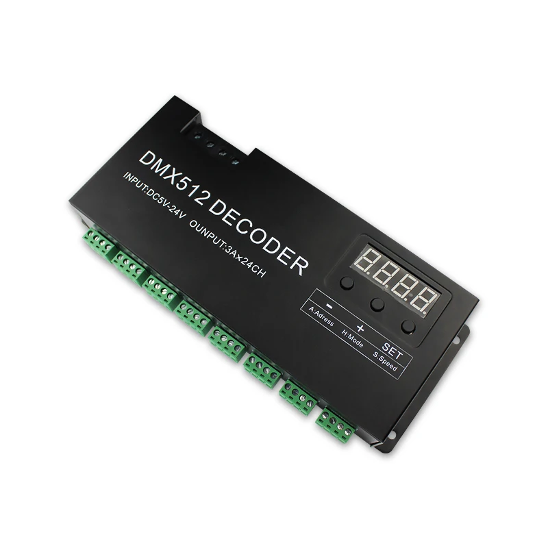 24CH DC5-24V RGB контройлер с управлением DMX 512 декодер светодиодный контроллер RGB светодиодный DMX512 декодер 24 канала * 3A
24CH DC5-24V RGB контройлер с управлением DMX 512 декодер светодиодный контроллер RGB светодиодный DMX512 декодер 24 канала * 3A