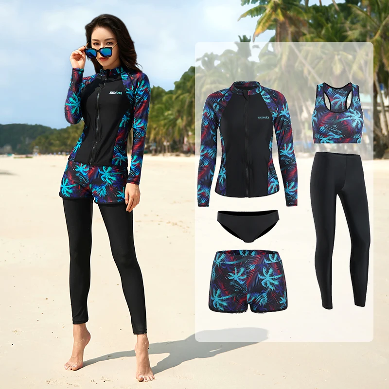 Long Sleeve Rash Guard Women Print 5 Pieces Swimsuit Zipper Swimwear Bathing Suits Surfing Pad Long Pant Couples Men 3 pieces
Long Sleeve Rash Guard Women Print 5 Pieces Swimsuit Zipper Swimwear Bathing Suits Surfing Pad Long Pant Couples Men 3 pieces