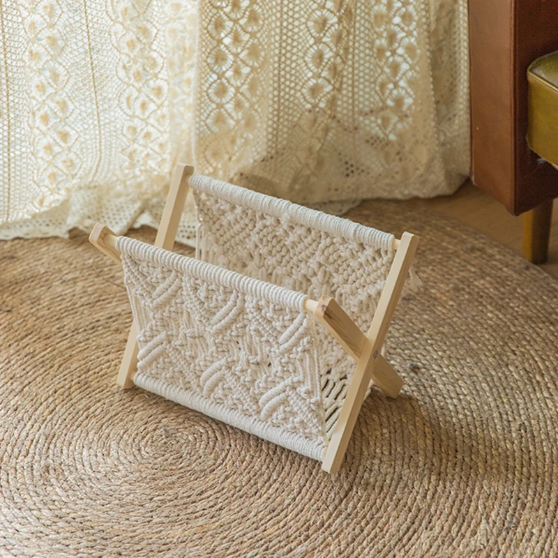 Wood Organizer Rack Modern Simple Handmade Woven Storage Rack Home Office Magazine Sundries Storager American Ethnic Style
Wood Organizer Rack Modern Simple Handmade Woven Storage Rack Home Office Magazine Sundries Storager American Ethnic Style