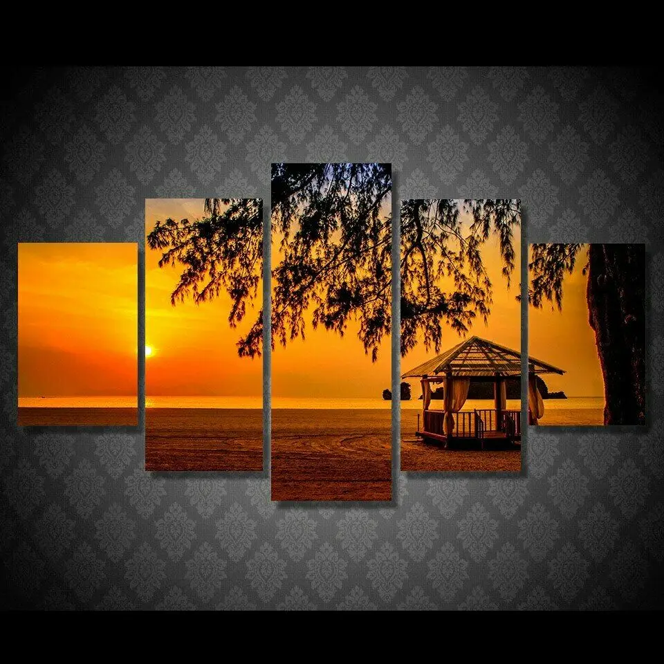 5 Pcs Sunset Beach Pavilion Poster Modern Art Wall Pictures Prints HD Canvas Home Living Room Decoration No Framed
5 Pcs Sunset Beach Pavilion Poster Modern Art Wall Pictures Prints HD Canvas Home Living Room Decoration No Framed