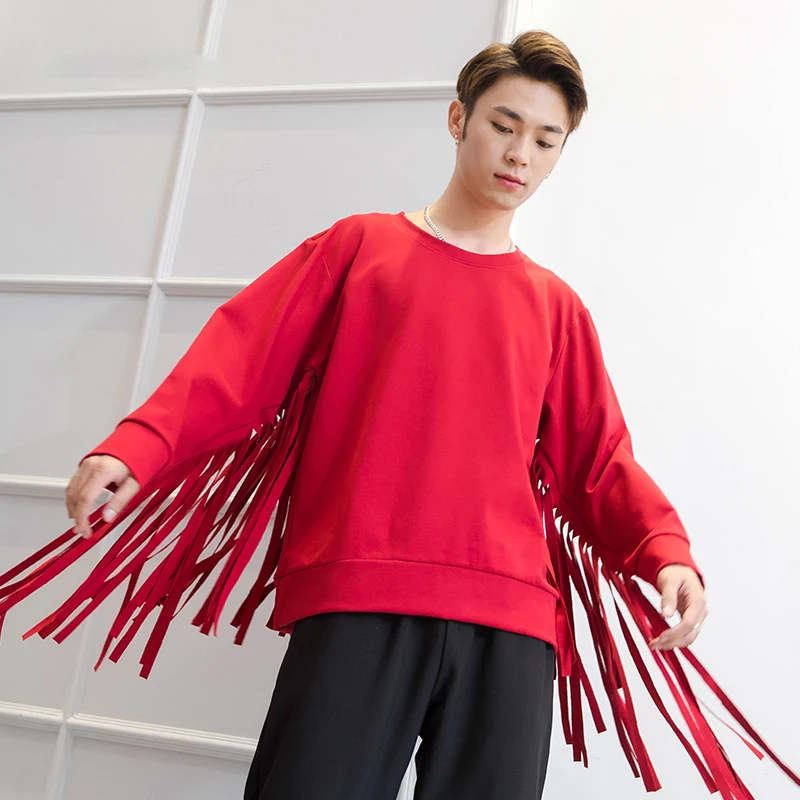 Autumn and winter new personality long Tassel Long Sleeve Round neck walk show style jacket club Dj hip-hop
Autumn and winter new personality long Tassel Long Sleeve Round neck walk show style jacket club Dj hip-hop