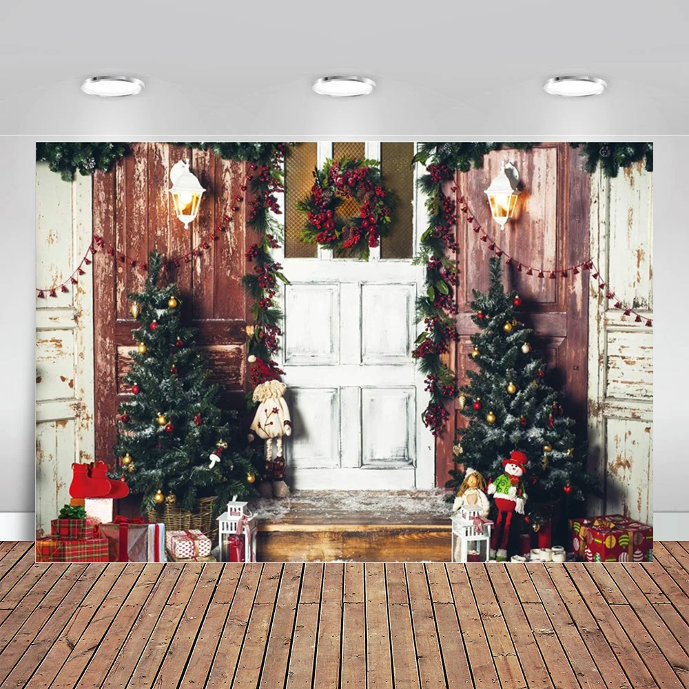 Winter Christmas Party Backdrop Photography Background Rustic Wood Wall Door Xmas Christmas Trees Family Holiday Birthday Party
Winter Christmas Party Backdrop Photography Background Rustic Wood Wall Door Xmas Christmas Trees Family Holiday Birthday Party