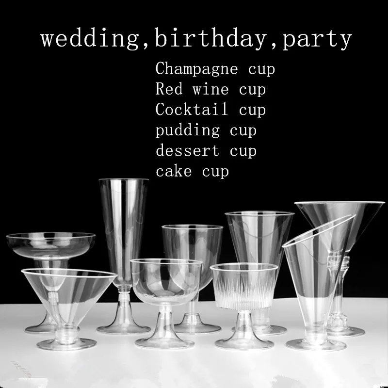 25pcs Disposable Plastic Champagne Glass Red Wine Glass Cocktail Glass Mousse Dessert Cup Party Wedding Cold Drink Jelly Cups
25pcs Disposable Plastic Champagne Glass Red Wine Glass Cocktail Glass Mousse Dessert Cup Party Wedding Cold Drink Jelly Cups