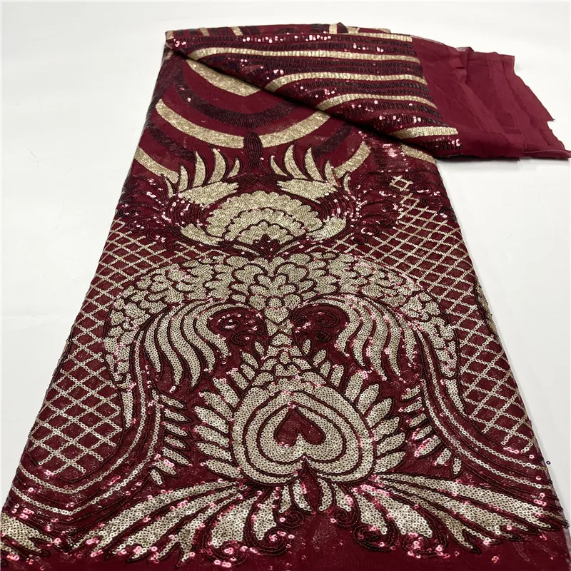 African Lace Fabric 2022 Latest Wine Indian Sari Fabric High Quality Tulle Sequined Lace Fabric For Wedding Dress J99-4
African Lace Fabric 2022 Latest Wine Indian Sari Fabric High Quality Tulle Sequined Lace Fabric For Wedding Dress J99-4