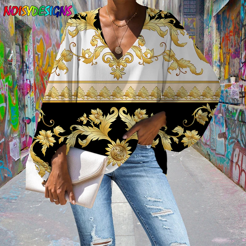 NOISYDESIGNS 3d European Flower Pattern Print Women Blouse Temperament Ladies Tops Casual Loose Chiffon For Female Dropshipping
NOISYDESIGNS 3d European Flower Pattern Print Women Blouse Temperament Ladies Tops Casual Loose Chiffon For Female Dropshipping