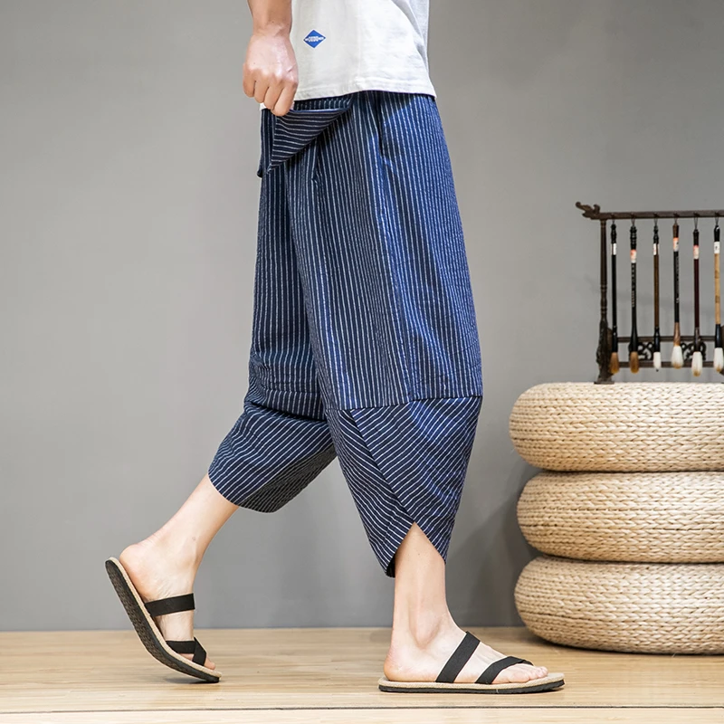 Cotton Harem Stripe Pants Men Solid Elastic Waist Streetwear Joggers New Baggy Casual
Cotton Harem Stripe Pants Men Solid Elastic Waist Streetwear Joggers New Baggy Casual