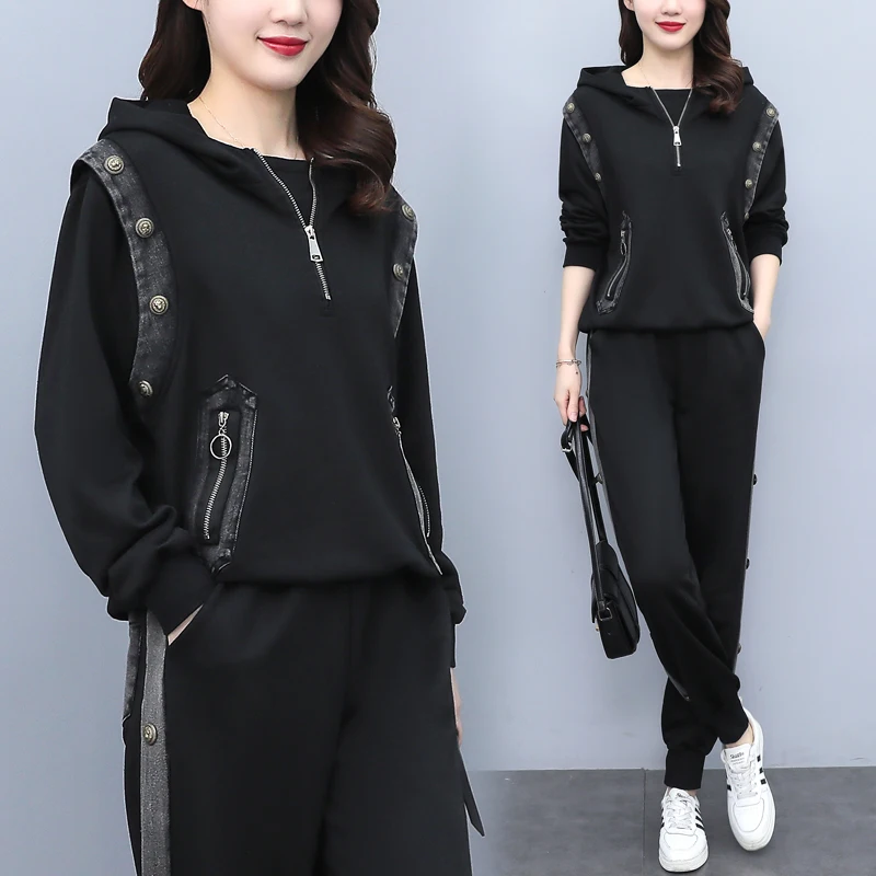 Hoodies Suit Spring Solid Casual Tracksuit Women personality 2 Pieces Set Sports Sweatshirts Pullover Sweatpants Wholesale cloth
Hoodies Suit Spring Solid Casual Tracksuit Women personality 2 Pieces Set Sports Sweatshirts Pullover Sweatpants Wholesale cloth