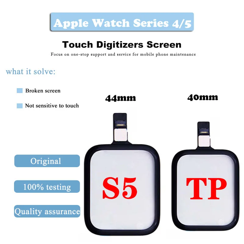 Touch Panel For Apple Watch Series 5 Touch Screen Digitizer For Apple Watch Series5 S5 40mm44mm Touch Glass Replacement
Touch Panel For Apple Watch Series 5 Touch Screen Digitizer For Apple Watch Series5 S5 40mm44mm Touch Glass Replacement