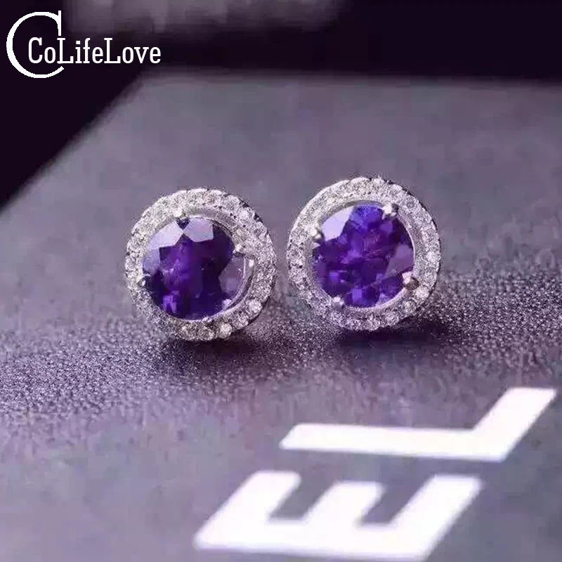 Simple Design Amethyst Stud Earrings Solid 925 Sterling Silver Natural 5mm*5mm Amethyst Round 925 Silver Earrings Free Shipping
Simple Design Amethyst Stud Earrings Solid 925 Sterling Silver Natural 5mm*5mm Amethyst Round 925 Silver Earrings Free Shipping